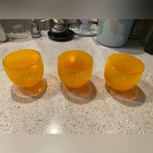 Orange Glassybaby Drinkers —Set of 3